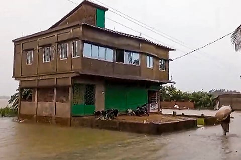 Flooded area in Hailakandi district